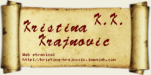 Kristina Krajnović vizit kartica